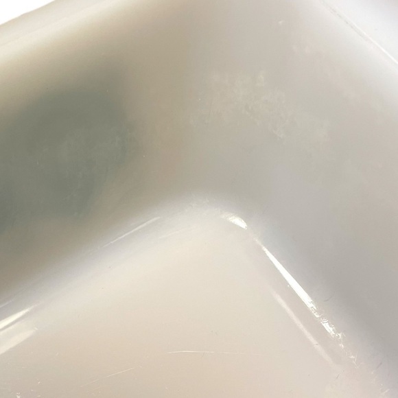 𝅺glasbake loaf pan, rare pattern, mid century modern, milk glass - Picture 6 of 7